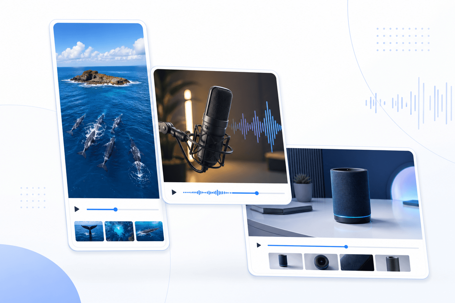 Listnr Studio workspace representing the path from source material to an editable video